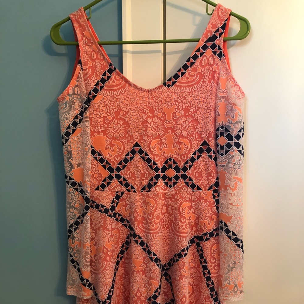 Casual pink patterned dress